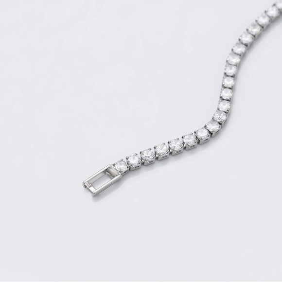 Snake Tennis Bracelet Platinum Plated | Luxury Silver Jewelry - Picture 4 of 11